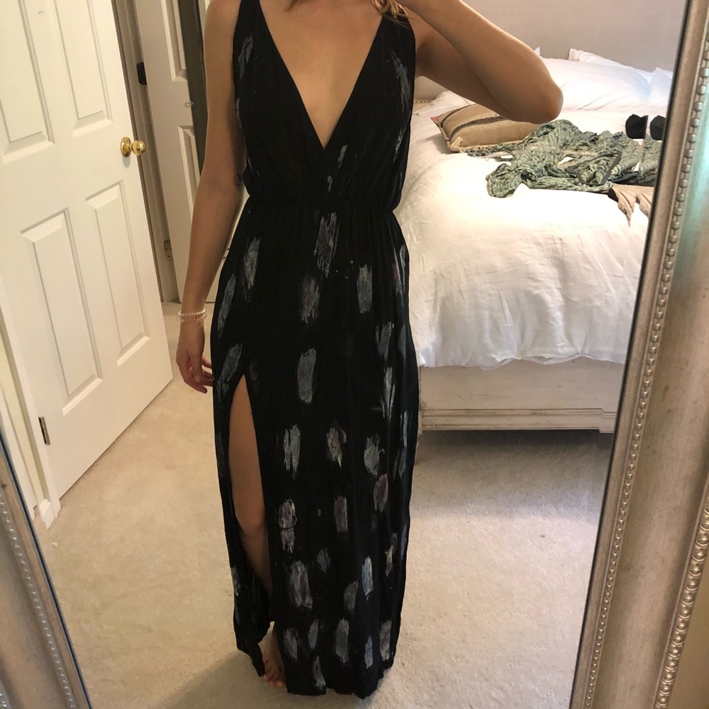 Planet Blue Maxi Dress with Slit